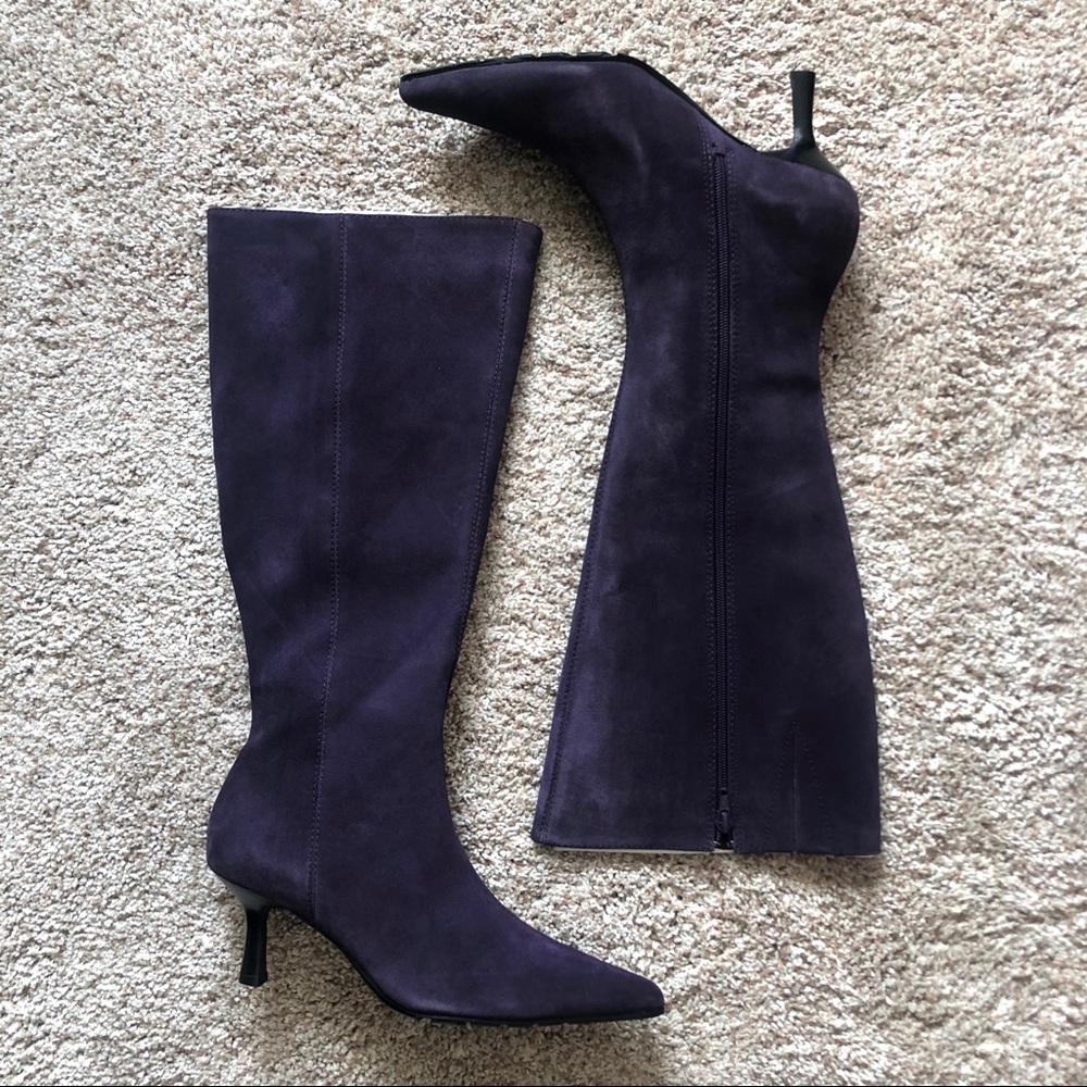 PAZZO Purple Grape Suede Knee High Boots 8M